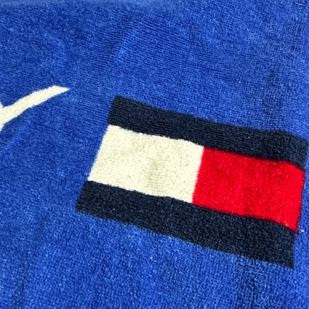 Tommy Hilfiger Blue Towel with Colorful Orange & Green Sharks 34”x 66”